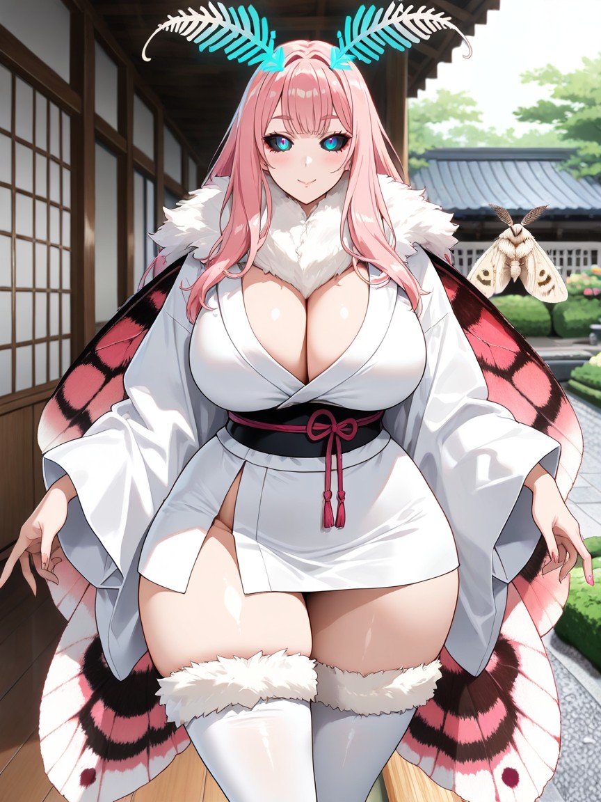 Neck Fur, Moth Antennas, White Fur Hentai AI Porn