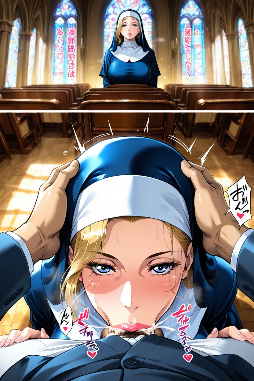 Holding Head Down, Wide Angle, Speach Bubble Hentai IA