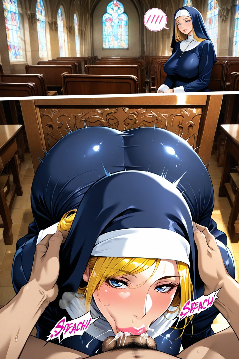 Big Cock, Wet Eyes, Cheveux Blond Porno IA Hentai