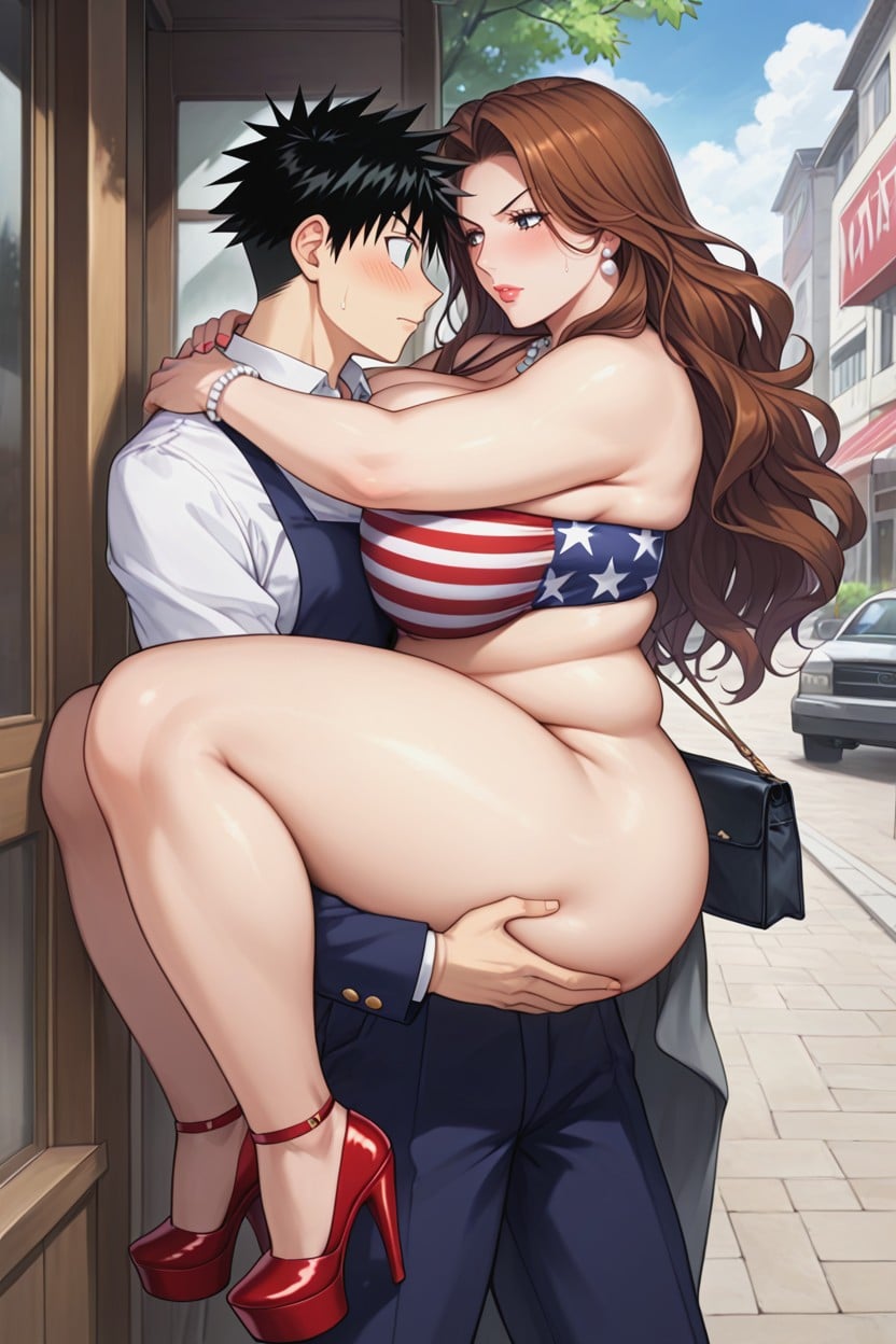 Wütend, Lange Länge, Riesige Brust Hentai KI Porno
