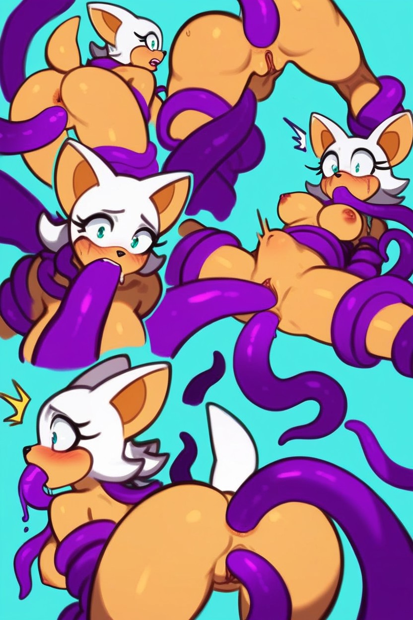 Stomach Bulge, Restrained, Multiple Views Furry AI Porn