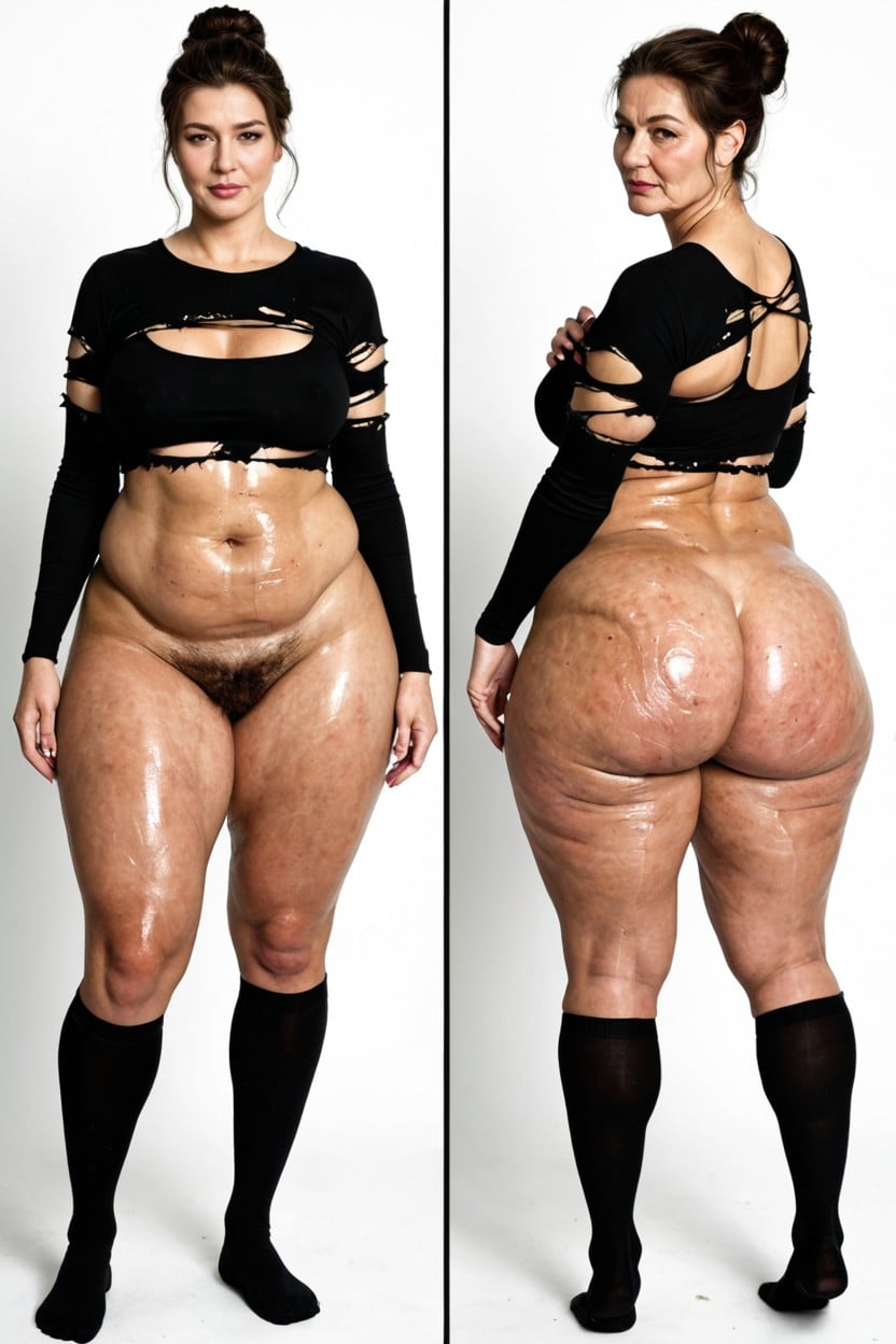 Big Stomach, Gigantic Thighs, Black Gym Socks Porno IA