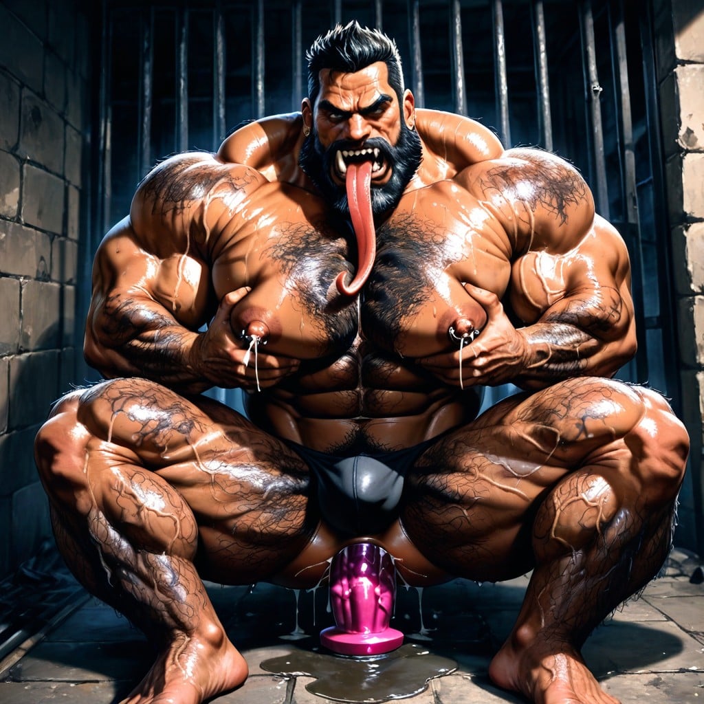 Muscular Neck, Huge Beard, Incredibly Hairy Fur Trail And Abs AI Gay Porn