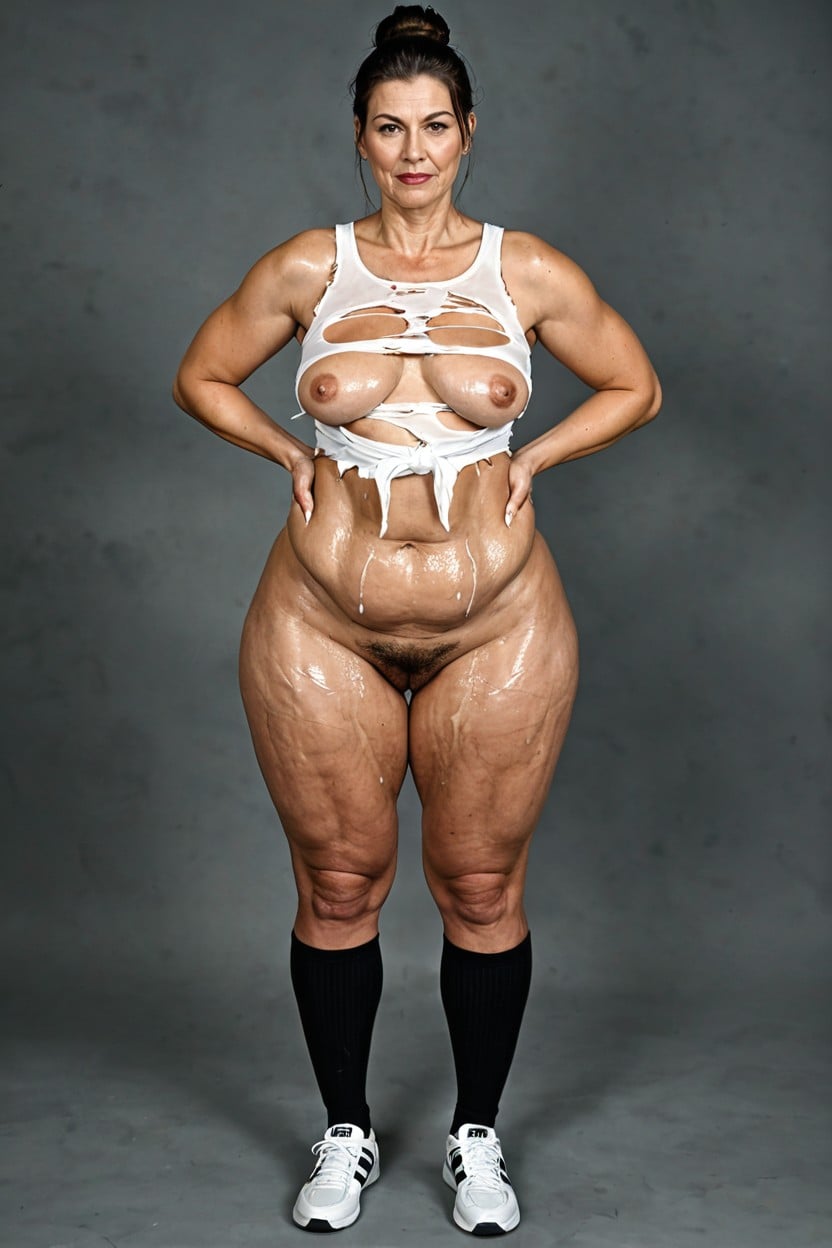 Big Stomach, Big Legs, Enojada Porno IA