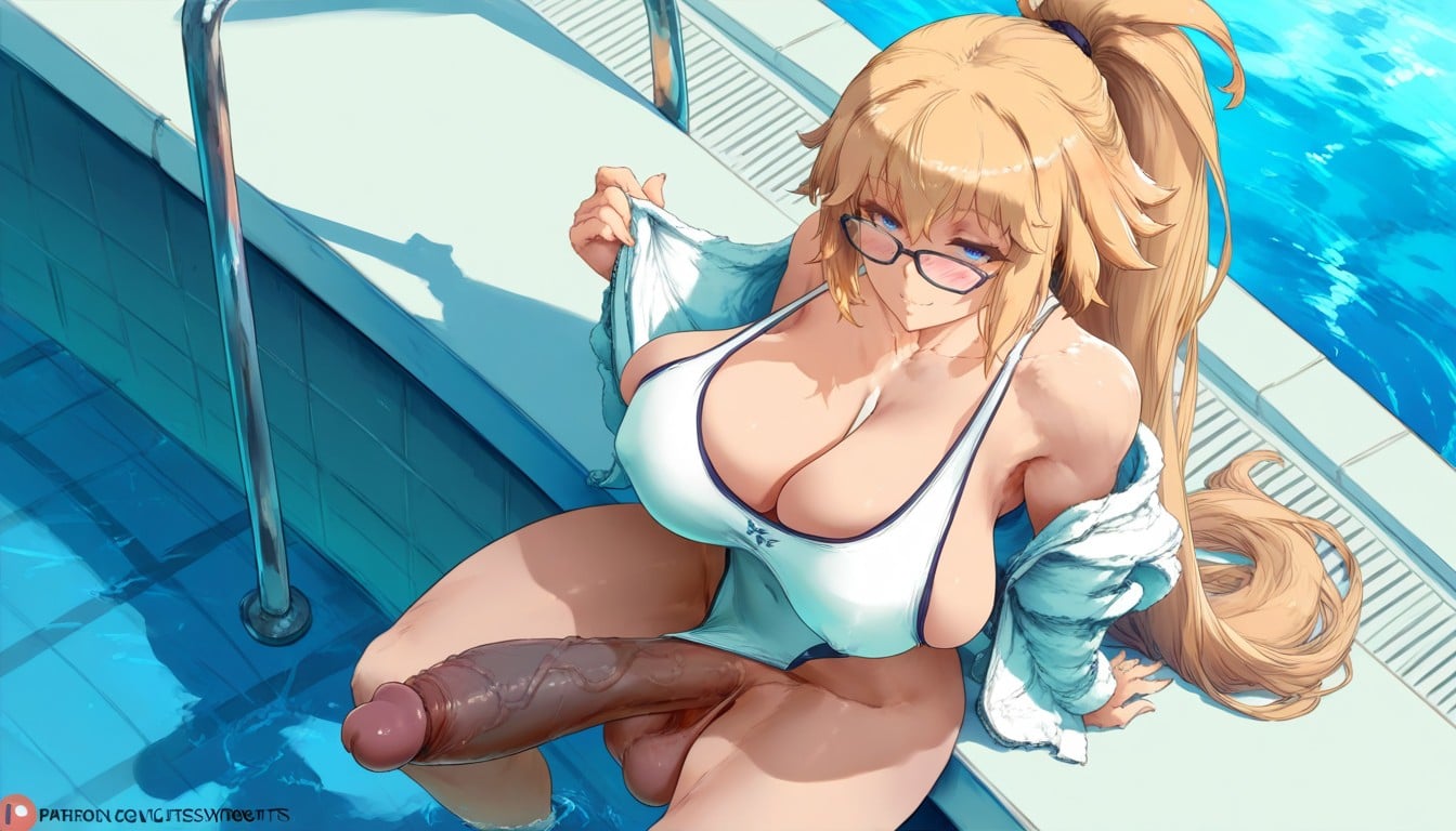 Nude Breasts, Pool, 薄暗い照明 ヘンタイAIポルノ