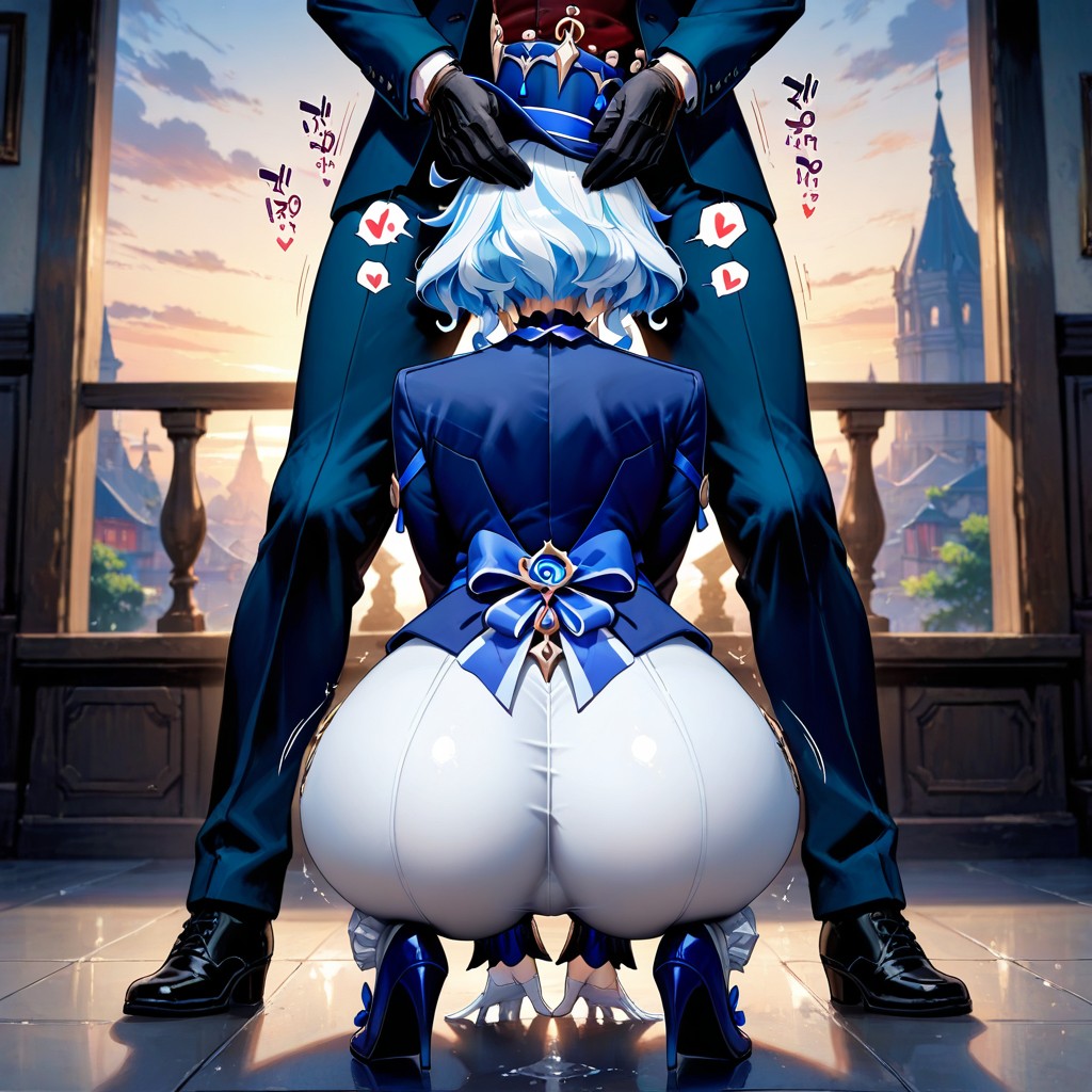 Rear View, Wide Hips, Looking Viewer Porno IA Hentai