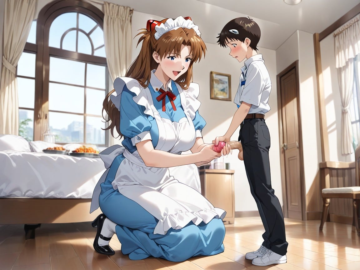 Female Focus, Urging Him To Squeeze, Very Sexy Maid Female AI Porn