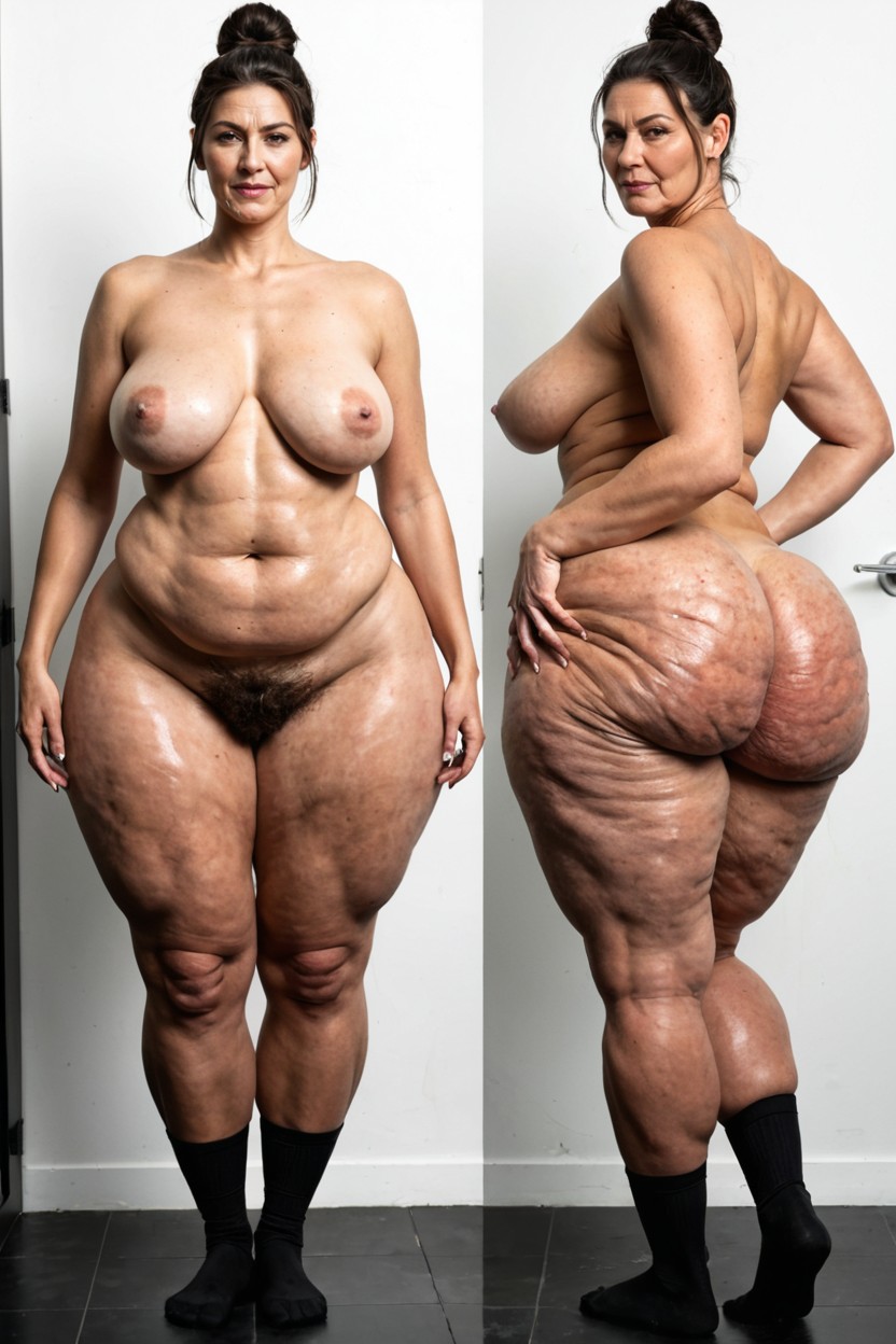 Extremely Cellulite, Exposed Navel, Big Legs AI Porn