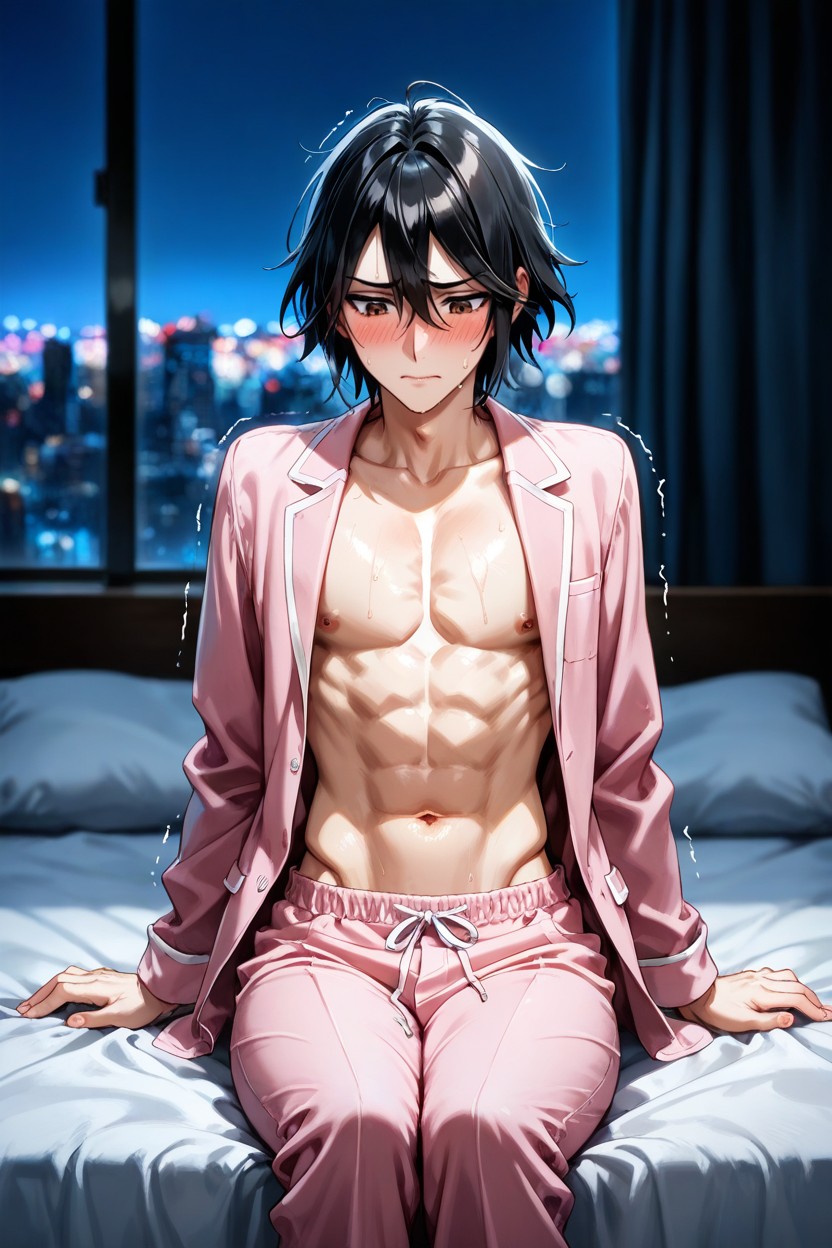 Open Clothes, Naked, Nervous AI Gay Porn