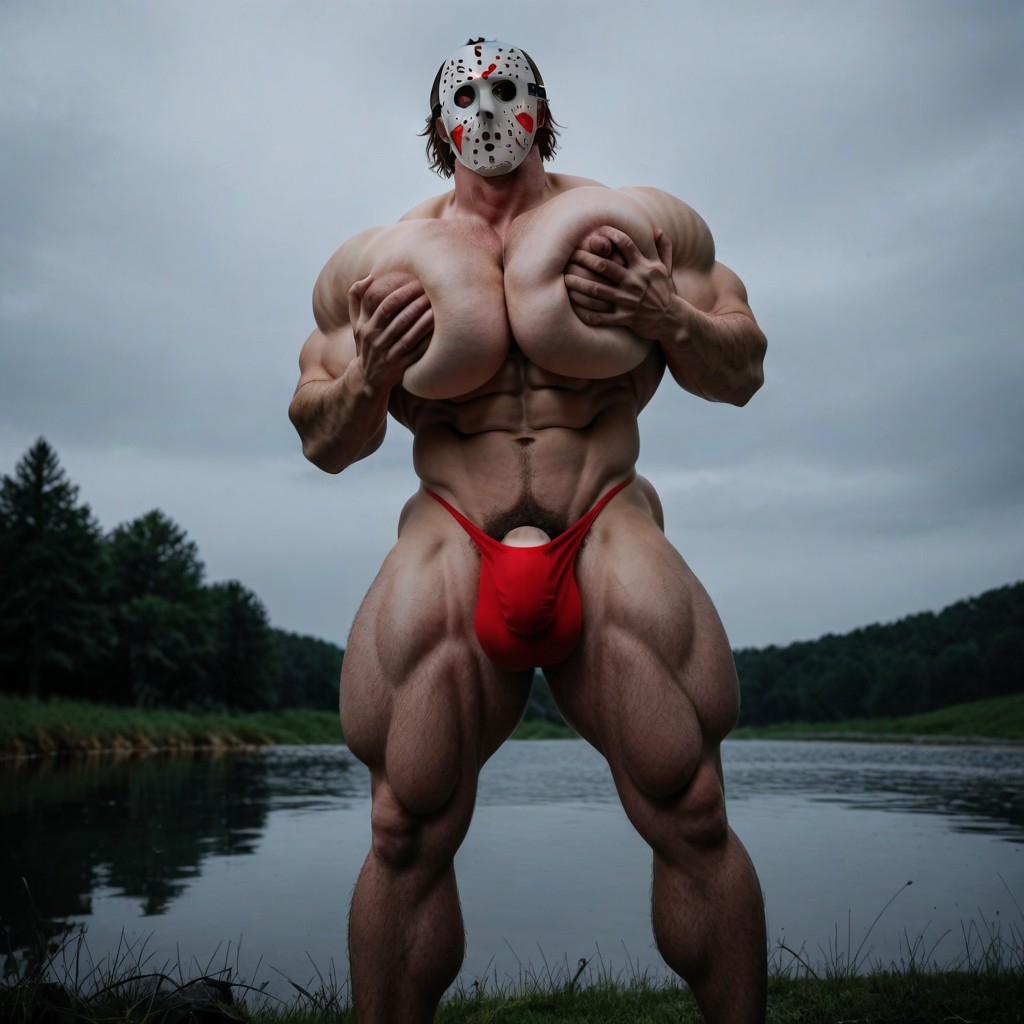 Jason Voorhees Ski Mask, Wide Angle, Cosplay AI Gay Porn
