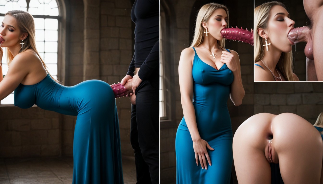 Bulging Nipples Under Dress She Is Covered In Piss, Sexy Waist, Yellow Liquid Dripping AI Porn