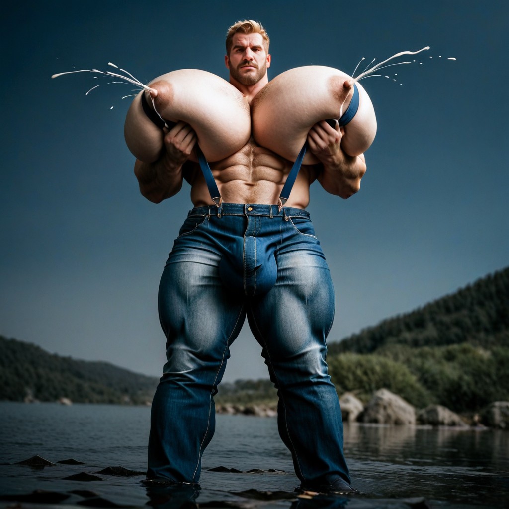 Masculine Lumberjack, Full Body, Wide Angle AI Gay Porn