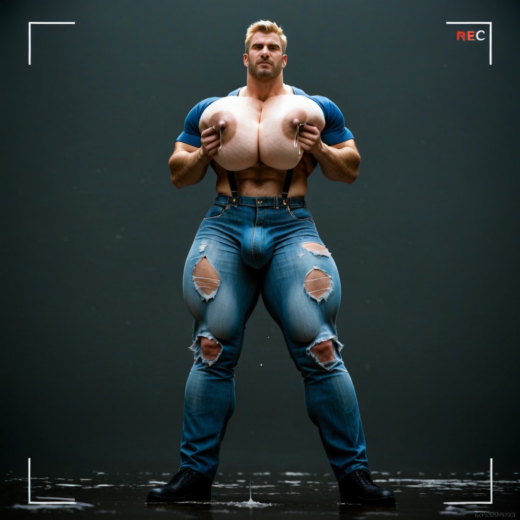 Grabbing Boobs, Bottom Up, Extremely Large Ass AI Gay Porn