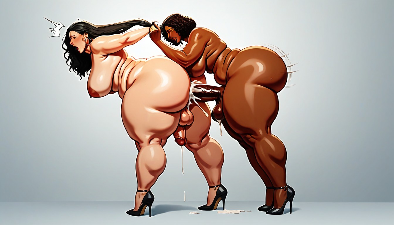 Face, Ssbbw, White Ssbbw Being Fucked By Black Ssbbw Shemale AI Porn