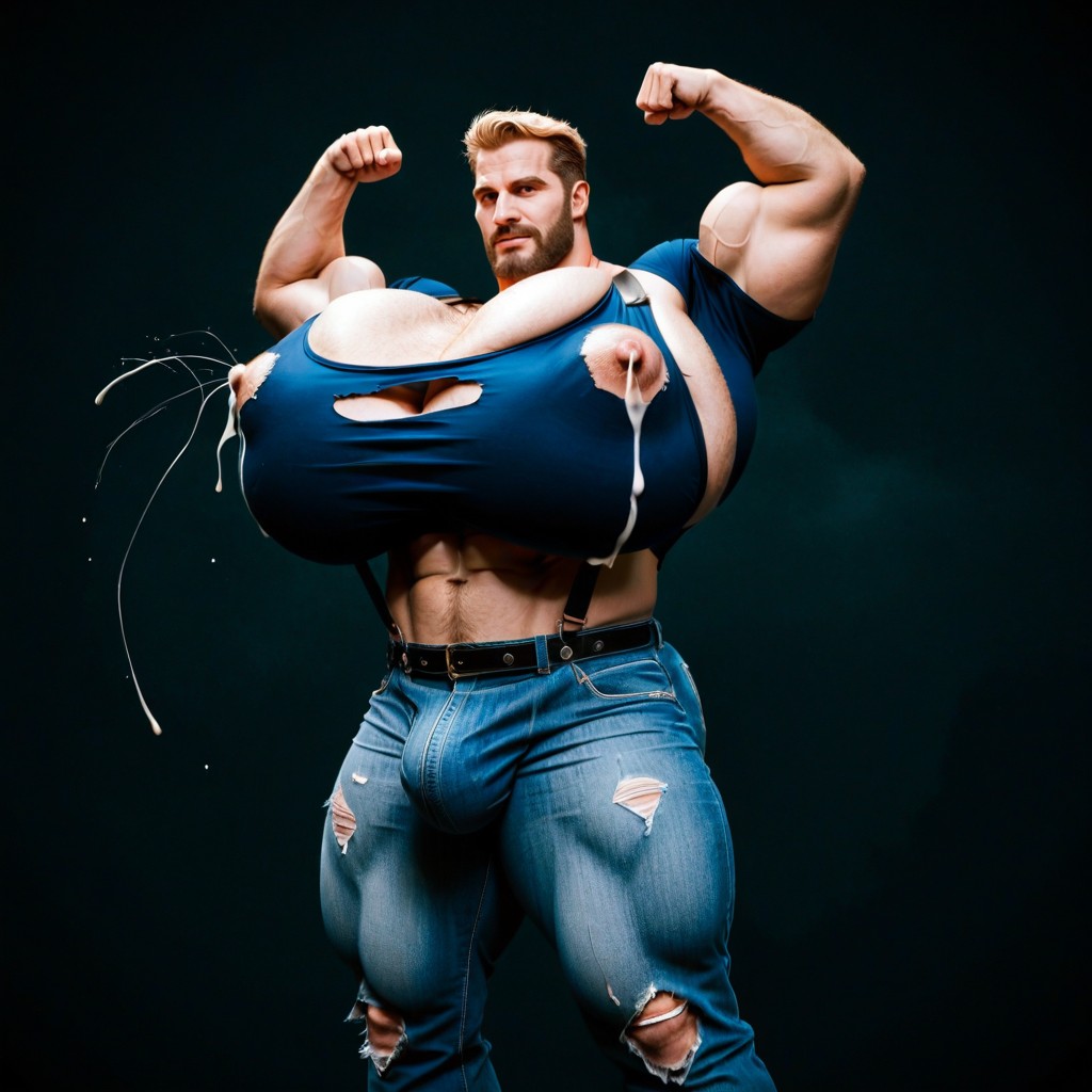 Bottom Up, Cosplay, Tight Jean Suspenders AI Gay Porn