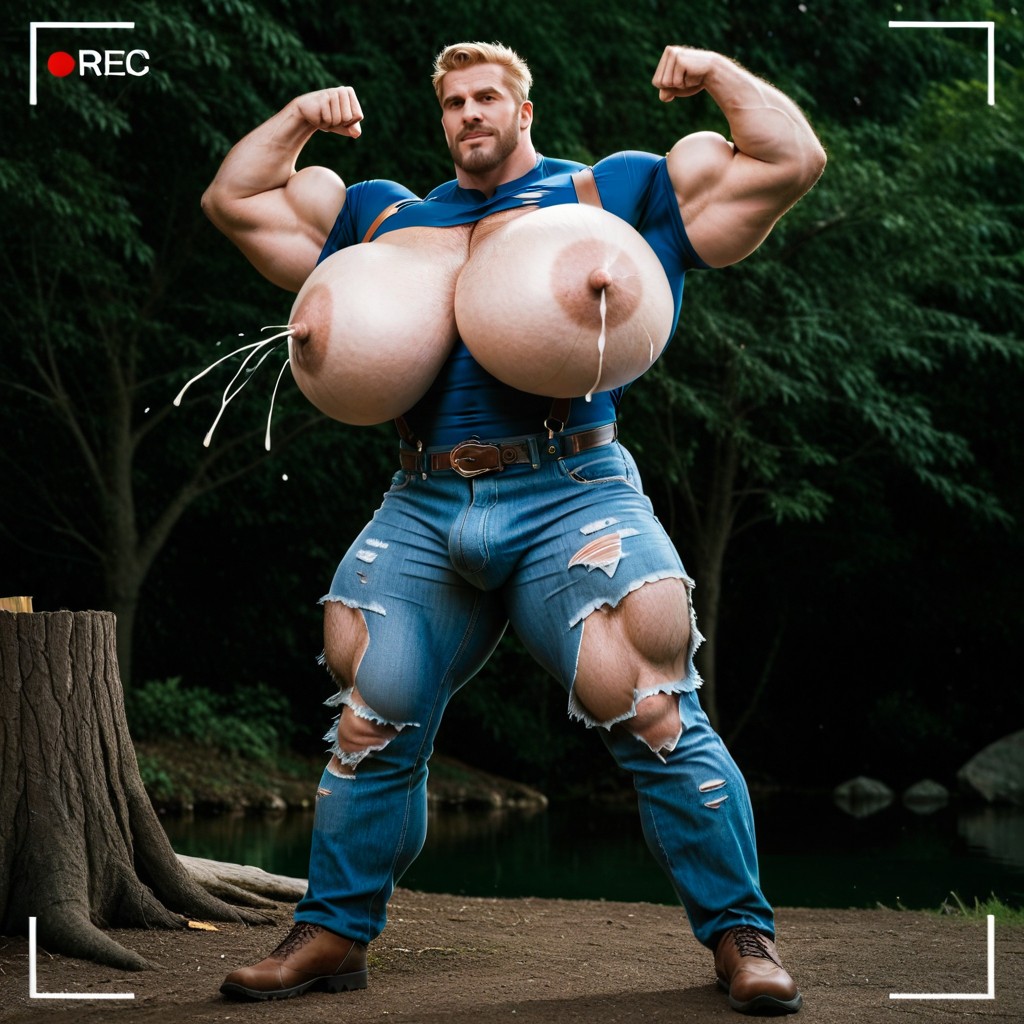 18+, Hyper Bulky, Extremely Large Ass AI Gay Porn