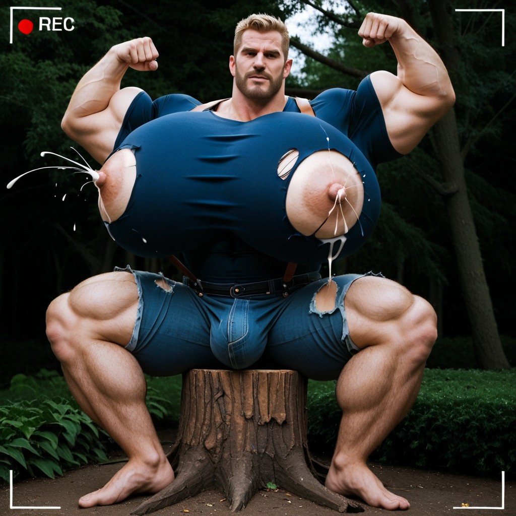 Grabbing Boobs, Tight Jean Suspenders, Wide Angle AI Gay Porn