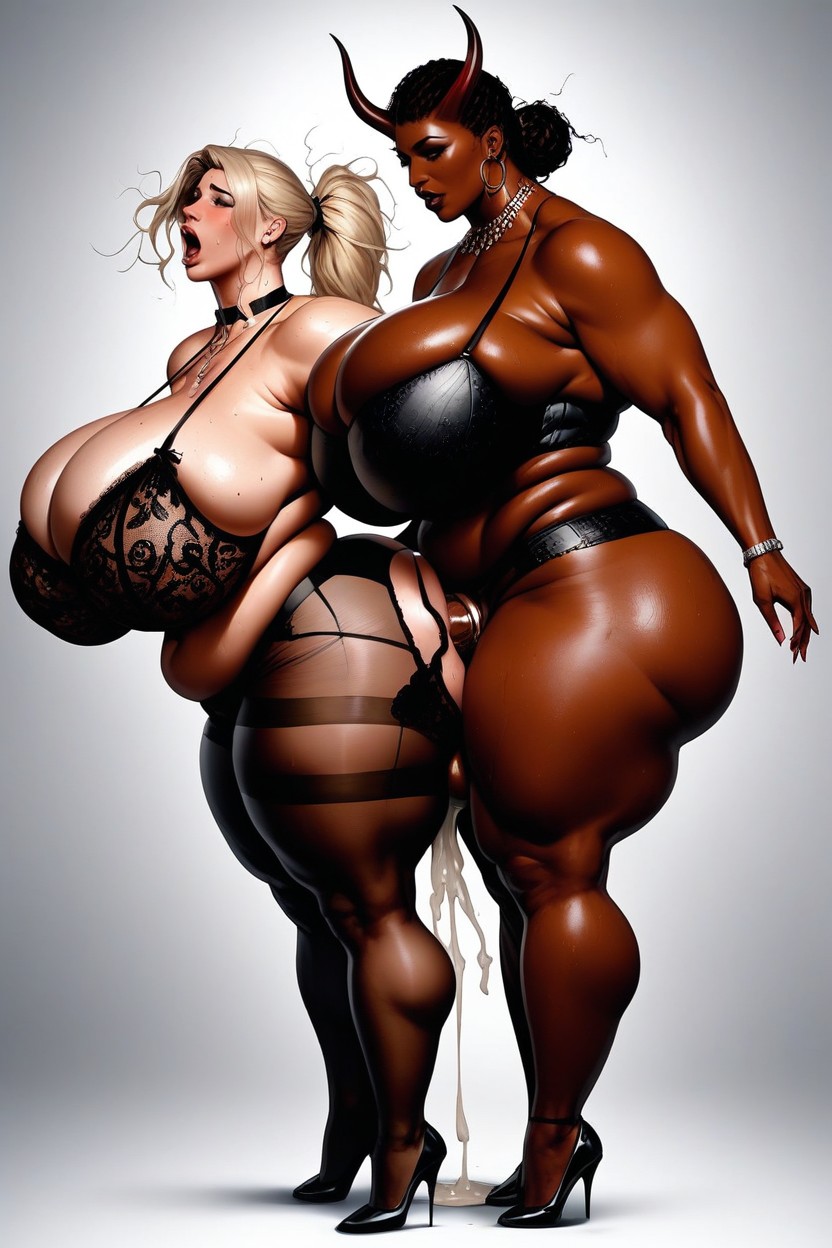 Ssbbw, White Woman Flaccid Cock, Tight Band Porno IA transsexuelle