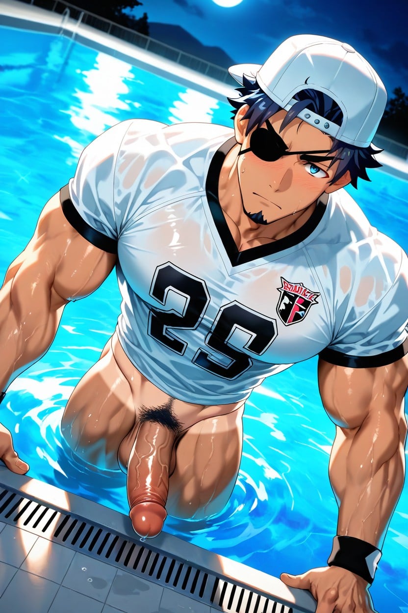 Blue Eyes, Blue Hour, White Backwards Hat AI Gay Porn