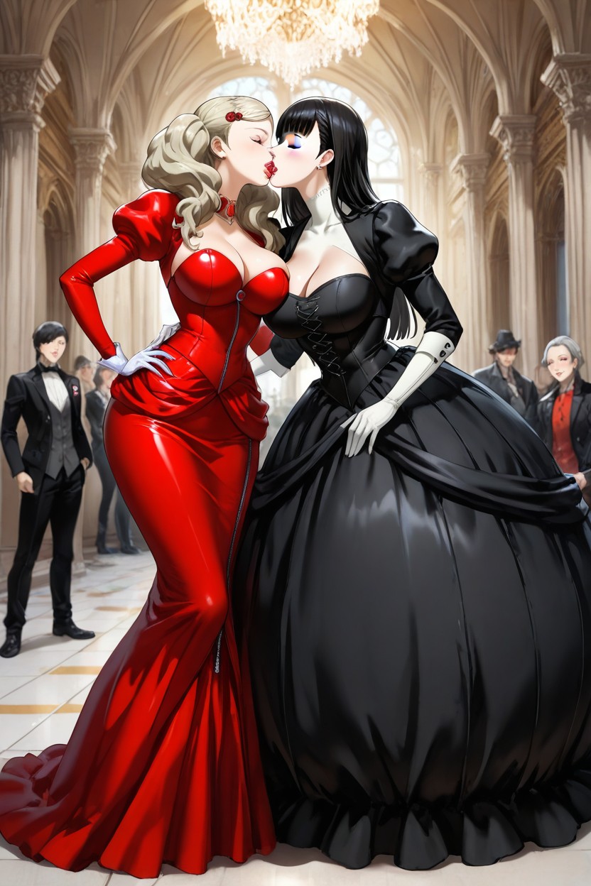 Large Hoopskirt, Victorian Princess, Female Joker From Persona Porno IA