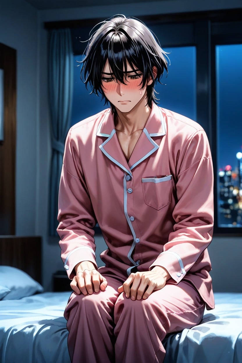 Pink Pajamas, Pretty, Nervous AI Gay Porn