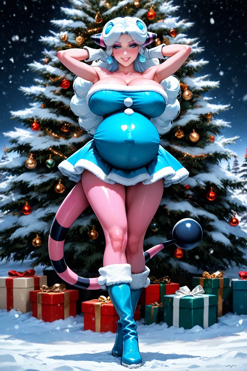 Winter, Very Blushed, No Pregnancy Stripe AI Porn