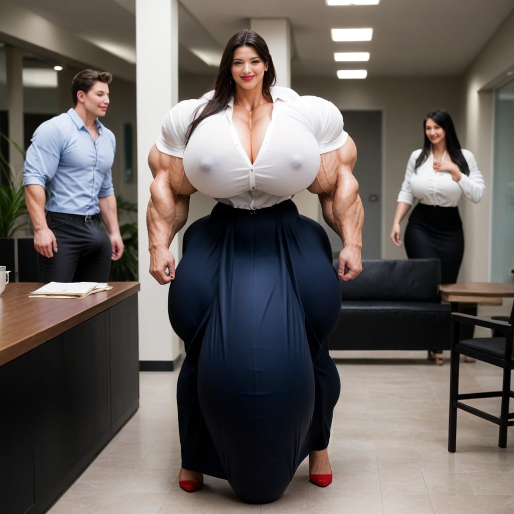 Hyper Gigantic Massive Penis, Hyper Huge Muscles, Lipstick Shemale AI Porn