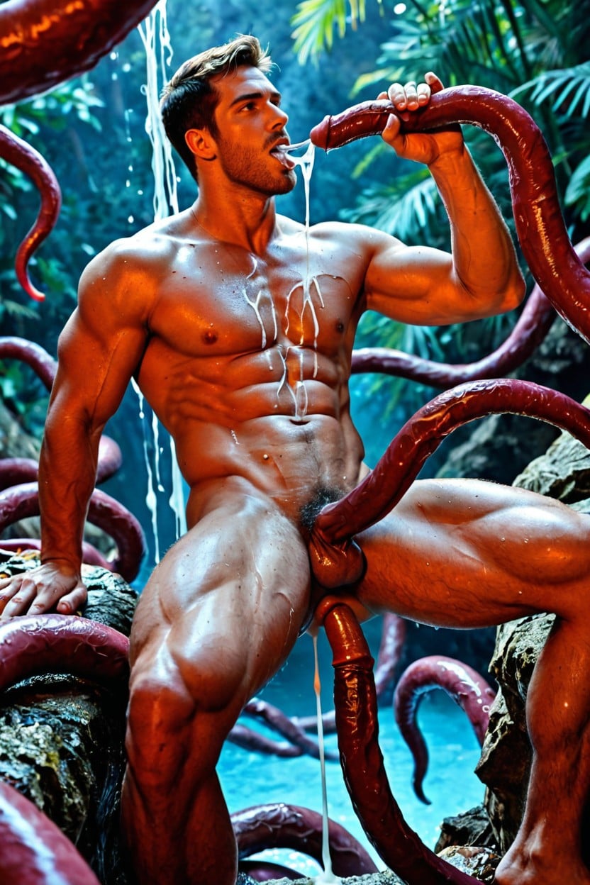 Sweaty, Muscular Demon, Fit AI Gay Porn