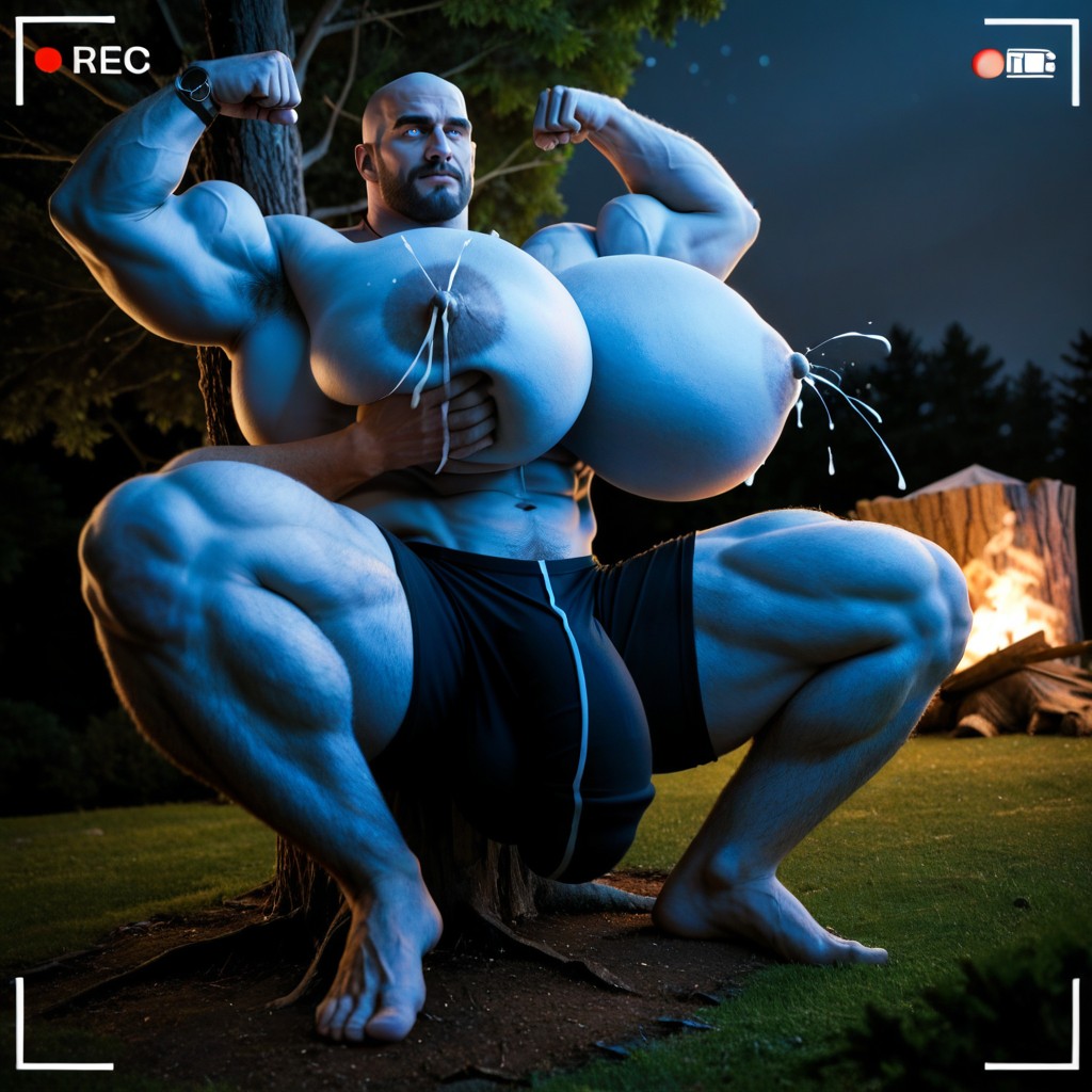 Solo, Full Body, Hyper Bulky AI Gay Porn