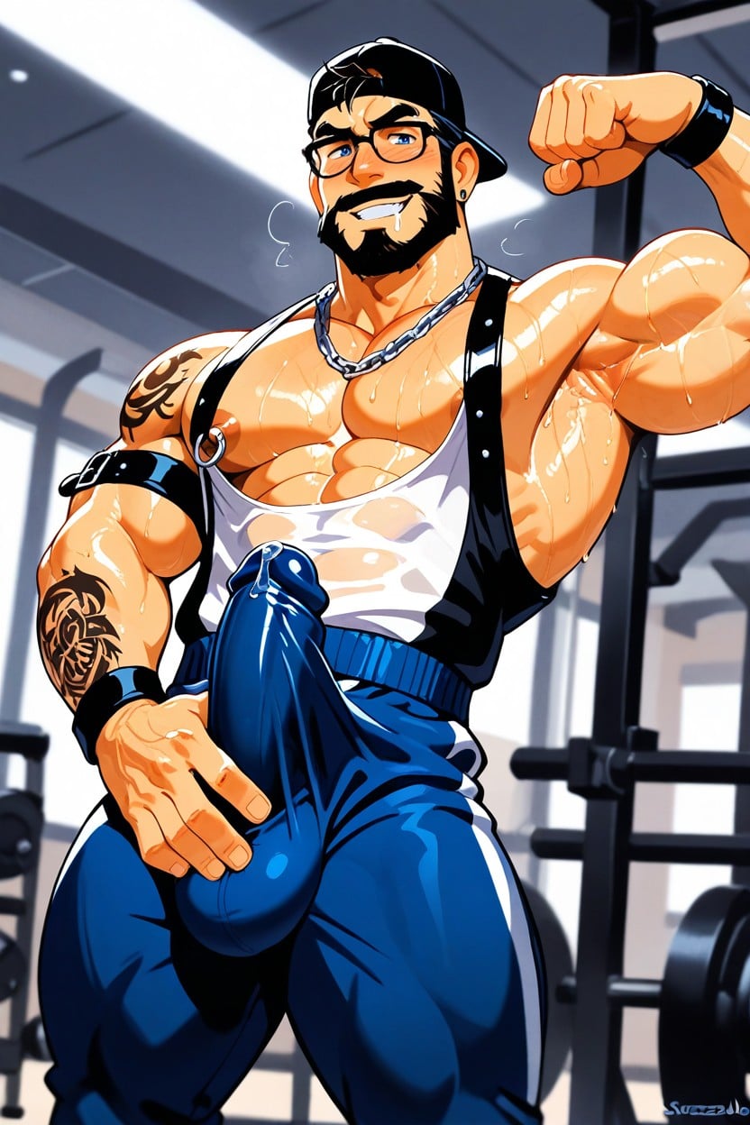 Huge Cock Bulge, Hand On Crotch, Highly Detailed Art AI Gay Porn