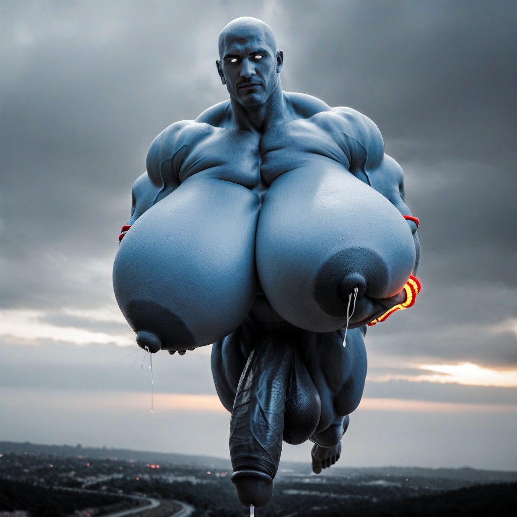 Muscular, Massive, Flying In Air ;legs Together AI Gay Porn