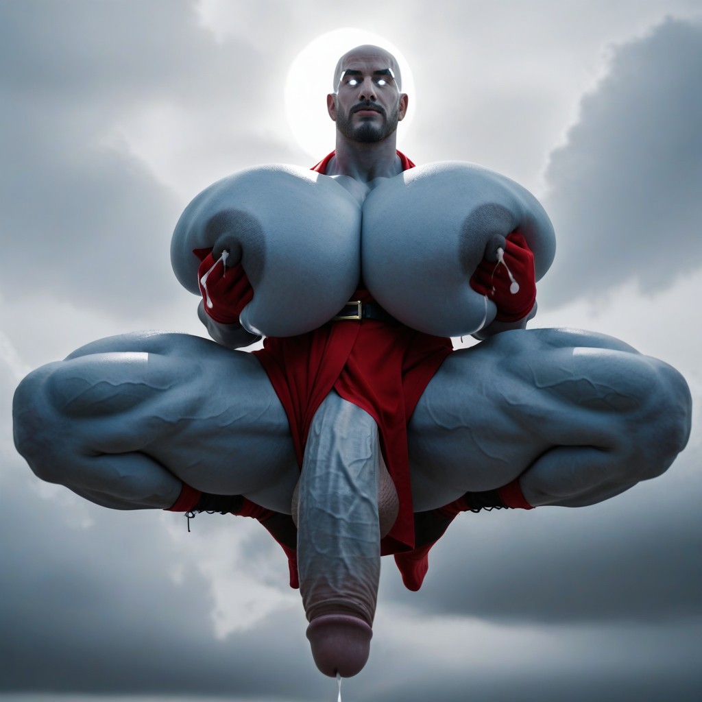 Doctor Manhattan From Watchmen, Full Body, Bottom Up AI Gay Porn