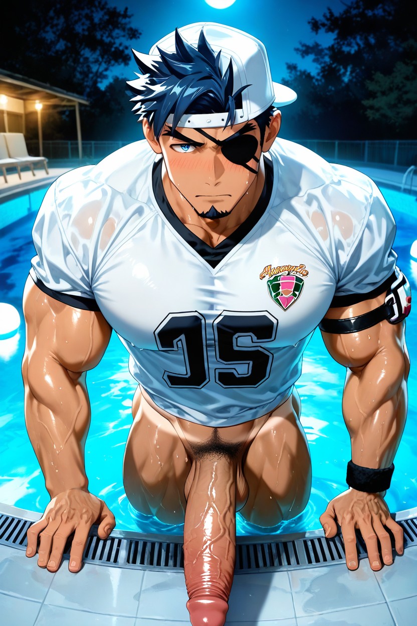 Big Balls, Bold_shadow_lines, Glistening_sweat AI Gay Porn