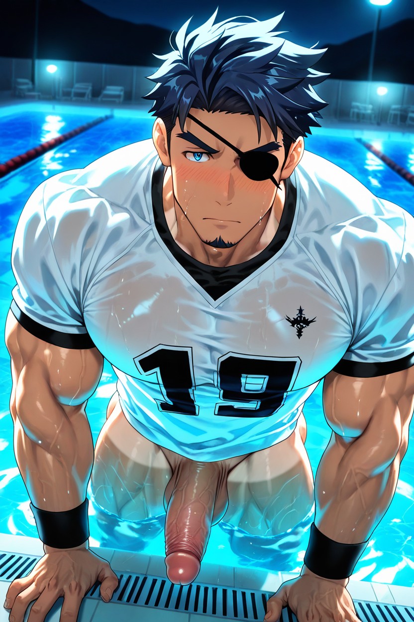 Black Eye Patch, Bubble Butt, Glistening_sweat AI Gay Porn
