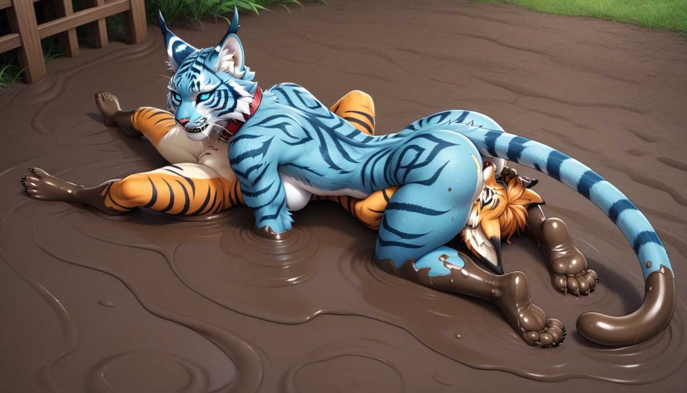 Face Sitting, Mud On Ear, Covered In Mud Furry AI Porn