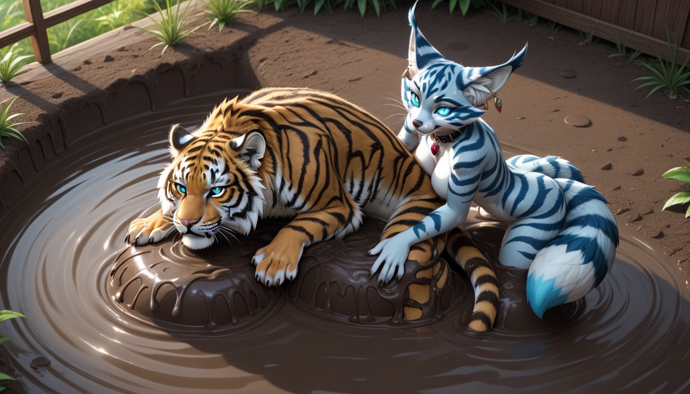Feralonferal, Face Sitting, Caracal Ears Furry AI Porn
