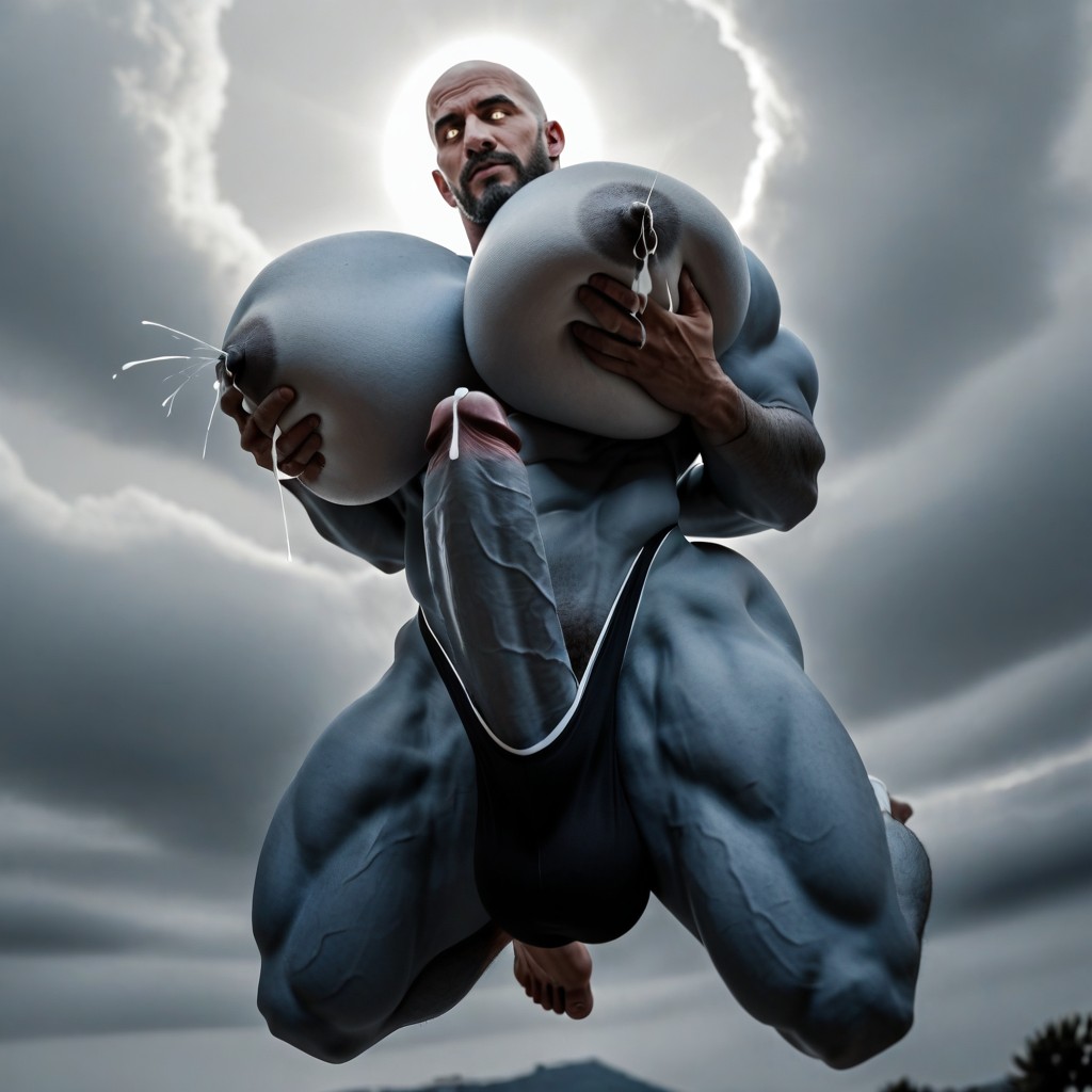 Bottom Up, Flying, Bald AI Gay Porn