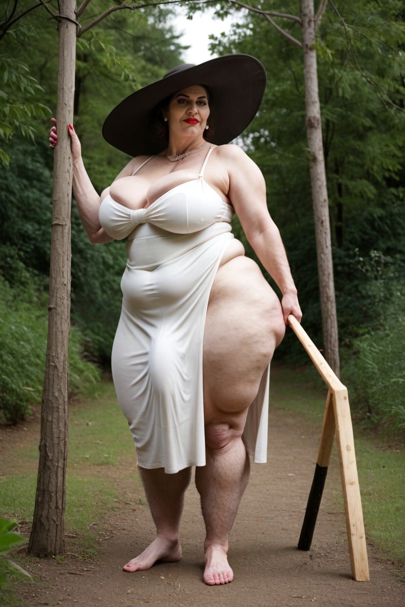 Grandma Way Taller Than, Flaccid Bulge In Space Suit, Natural Saggy Breast AI Porn