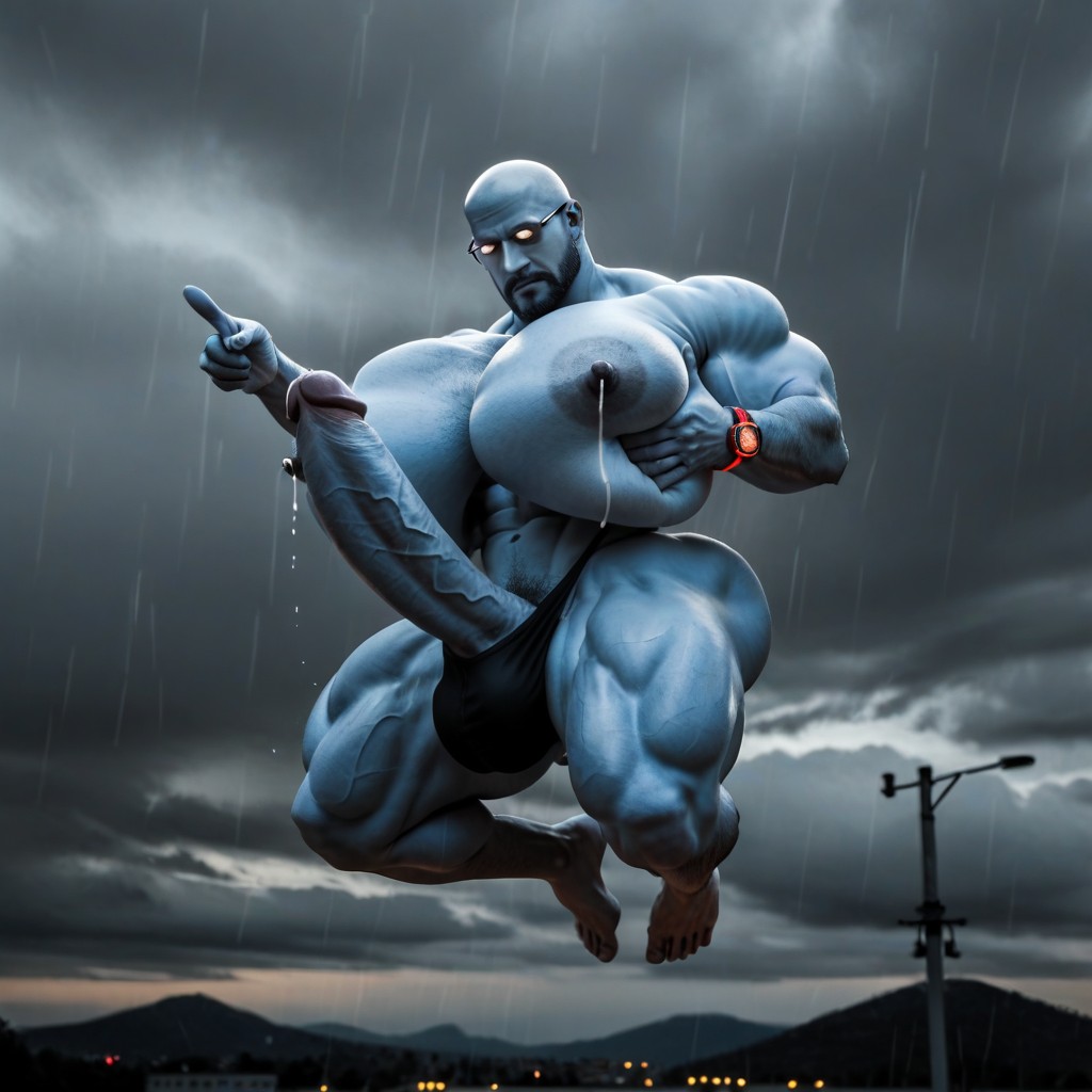 Solo, Glowing Blue Skin, Grabbing Boobs AI Gay Porn