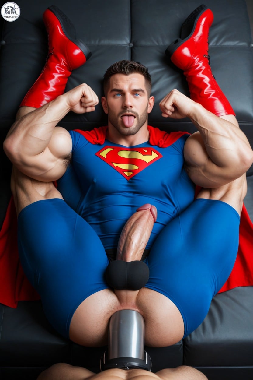 Ahegao, Superman, Hyper Massive Pecs AI Gay Porn