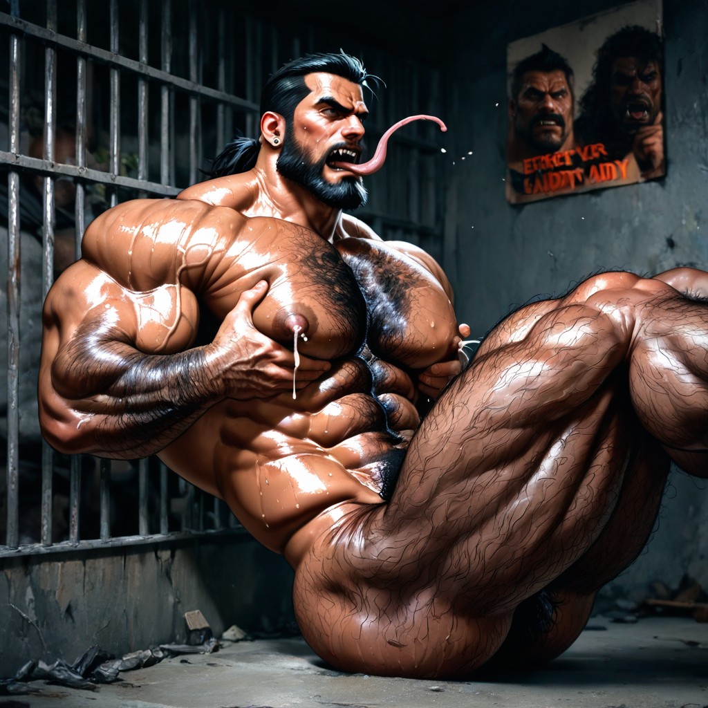 Realistic Style, Sucking A Tentacle, Square Jaw AI Gay Porn