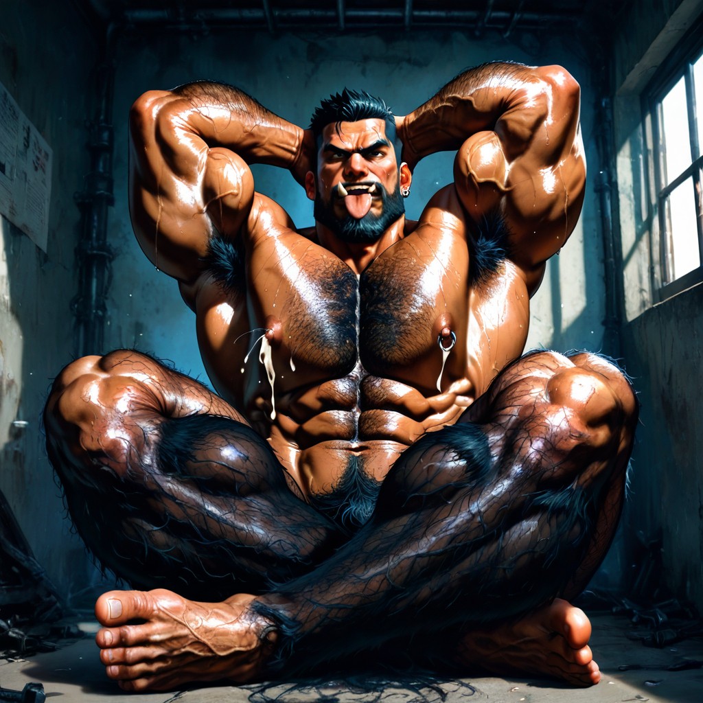 Huge Hairy Pecs, Hyper Hairy Body, Huge Beard AI Gay Porn