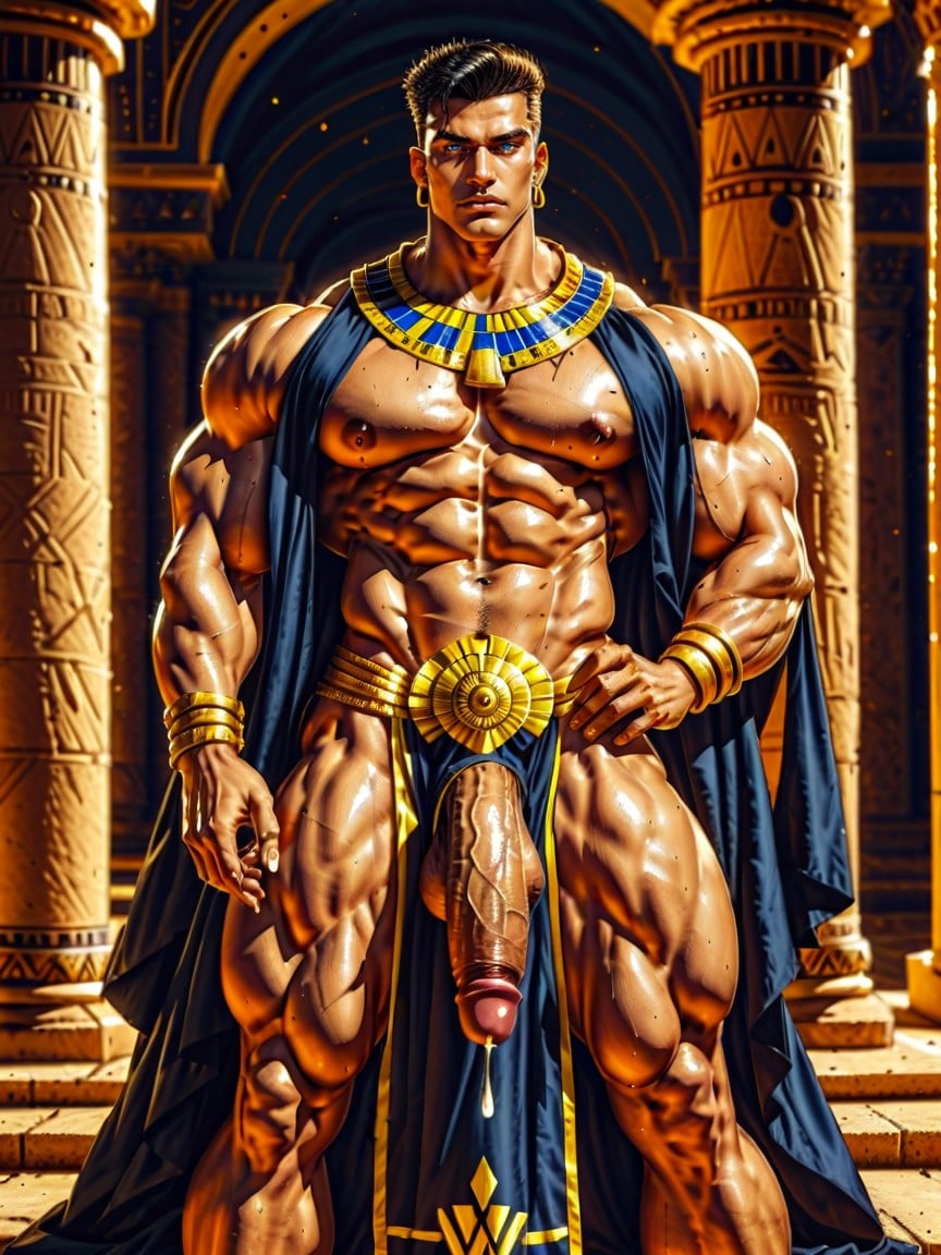 Hyper Handsome, Extremely Oversized Bulging Heavy Defined Pecs, Indoor AI Gay Porn