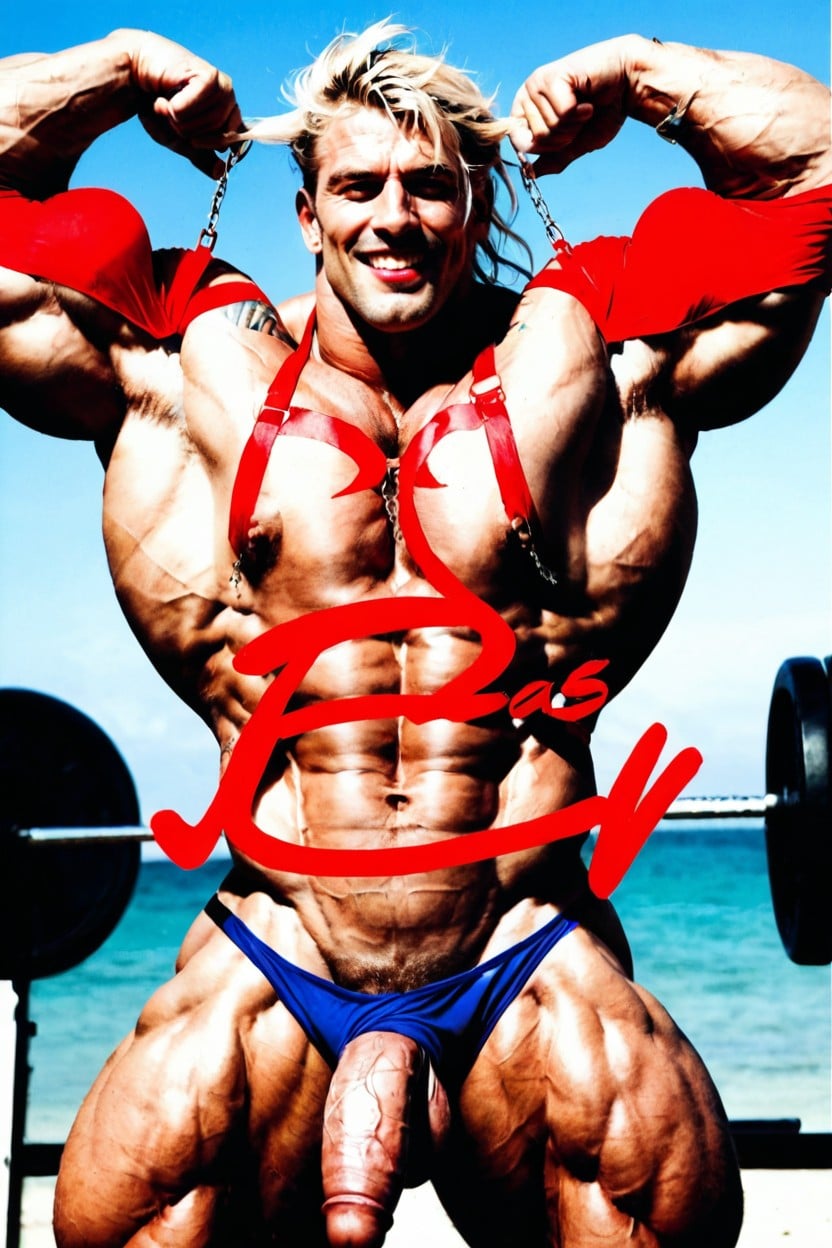 Beautiful Face, Gigantic Pecs, Big Erection Shemale AI Porn