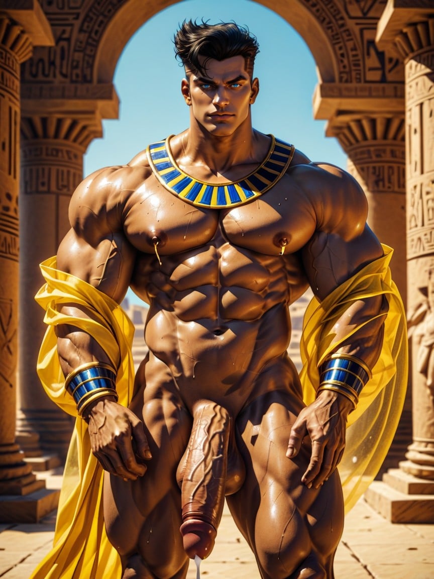 Well Defined Abs, Massive Saggy Low Hanging Balls, Hyper Massive Pecs AI Gay Porn