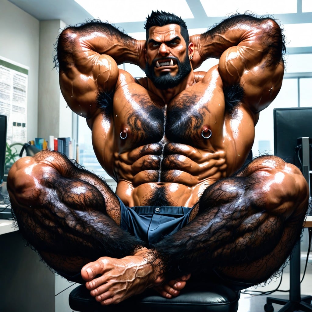 Extreme Hairy Legs Muscle Structure, Nose Ring, Black Hair AI Gay Porn