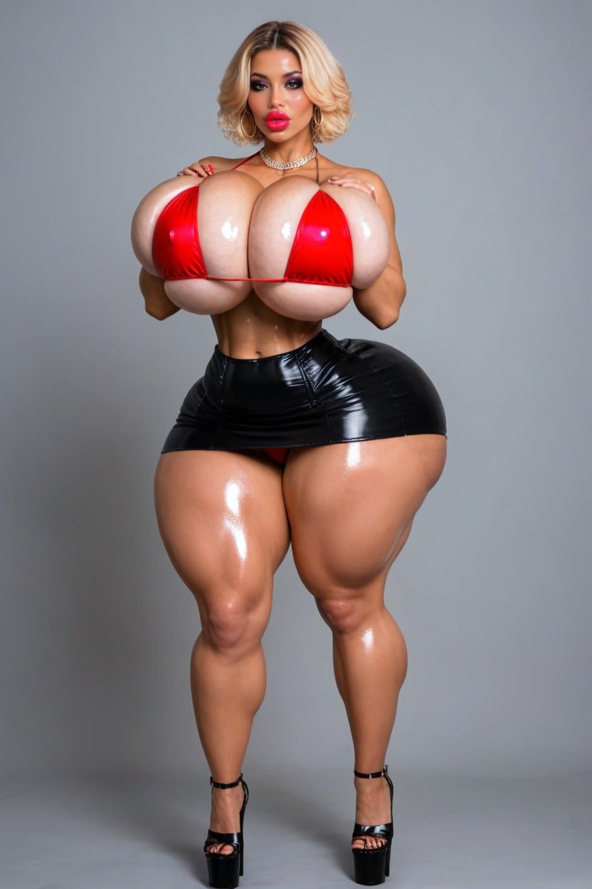 Hyper Wide Hips, Ass Bigger Than Torso, Cleavage AI Porn