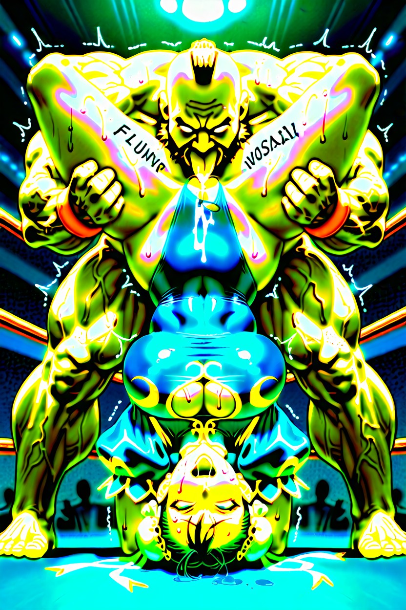 Ripped Clothes, Wrestling Ring, Chun-li Jead On The Floor Legs On Air Hentai IA