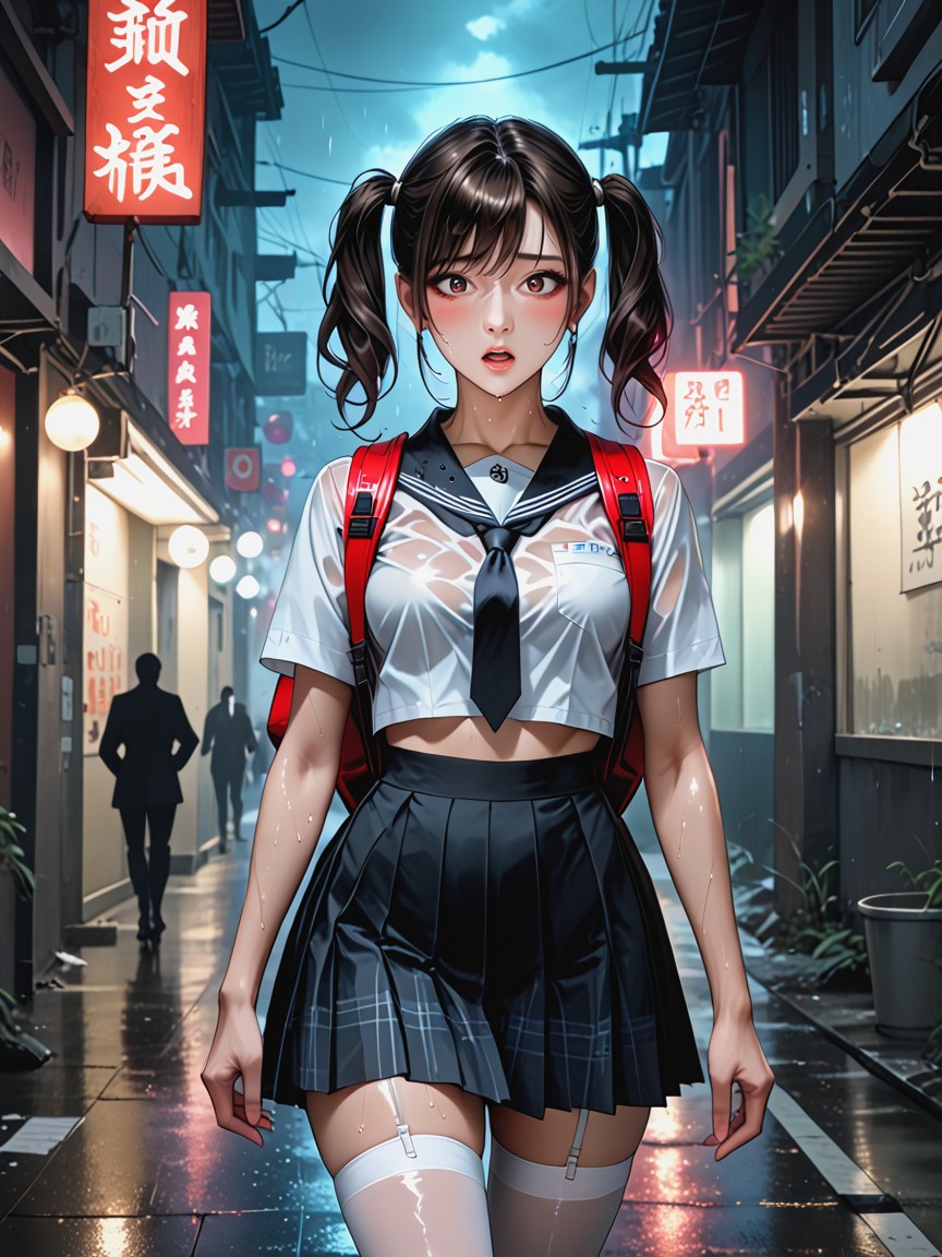 Pale Skin, Moody Lighting, Scared AI Porn