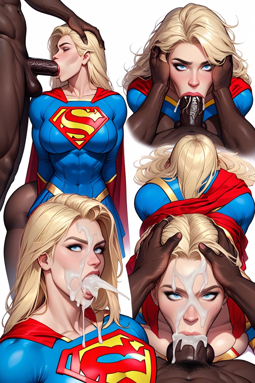 Massive Veiny Cock, Supergirl, Extreme Forceful Blowjob AI Porn